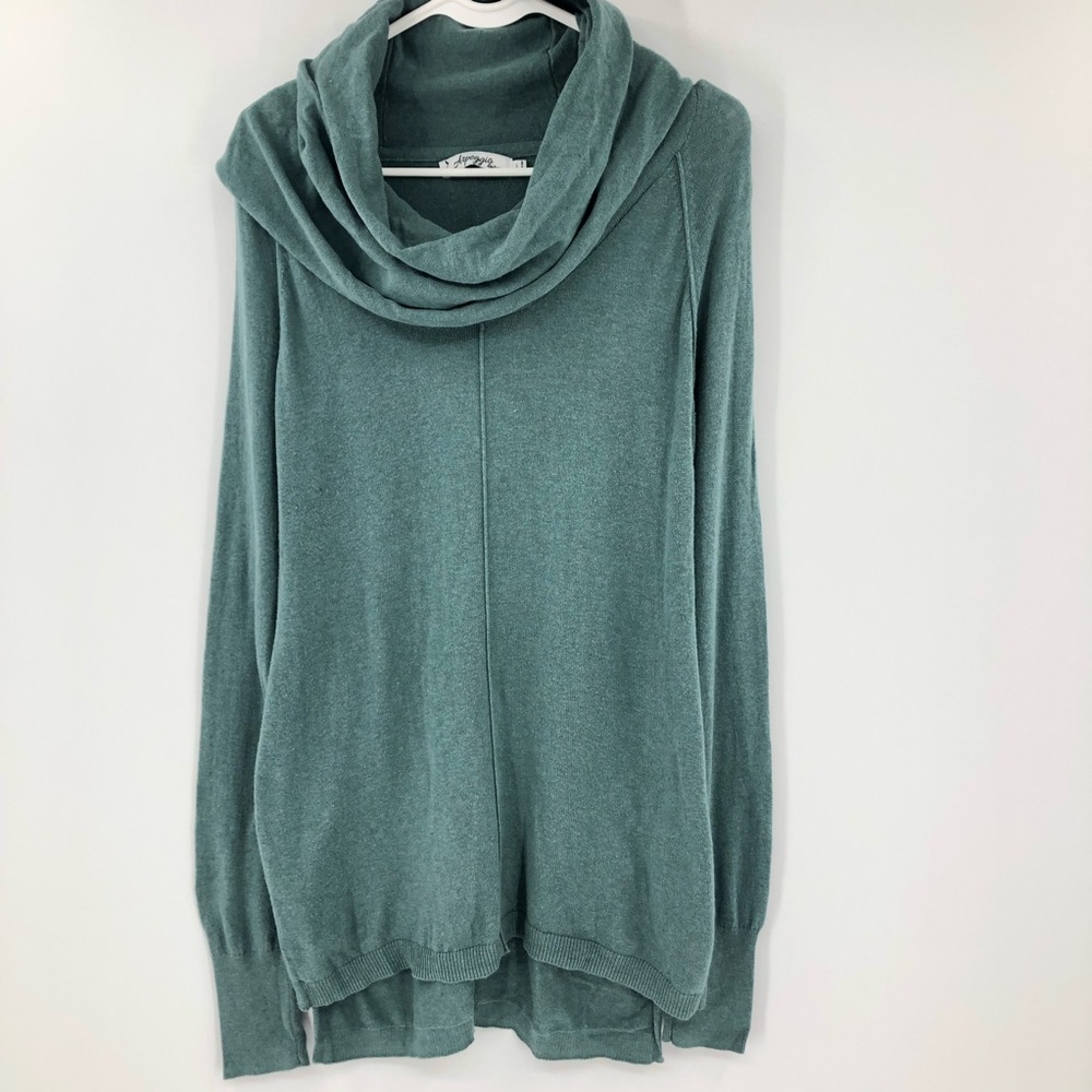 Arpeggia Sweater Womens Large Knitwear Long Sleeve Wool Blend Cowl Neck Green
